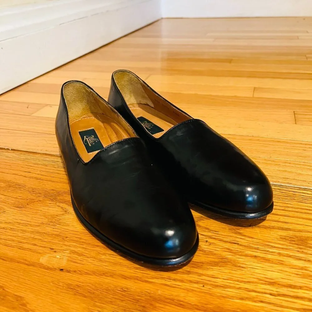 Zelli Men's Leather Black Loafers Flat Oxford Sz 9.5 M, Hand Crafted In Italy.